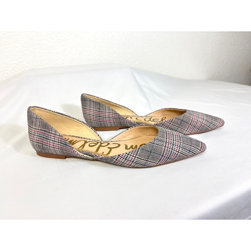 Sam Edelman Rodney Plaid Pointed Toe Slip On Flats Shoes Size 10 Business Casual